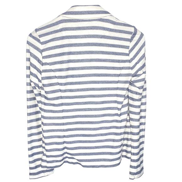 Splendid Navy White Stirped 2 button 2 pocket soft cotton blazer Size Small - Picture 2 of 8